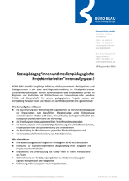 Thumbnail der Stellenausschreibung f&uuml;r zwei Sozialp&auml;dagog*innen / p&auml;dagogische Mitarbeiter*innen